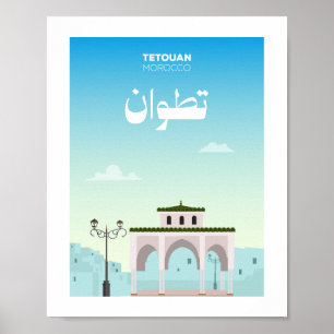 Póster Ilustración de la ciudad de Tetuán Marruecos