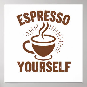 Póster Ilustracion de la Copa Espresso al vapor