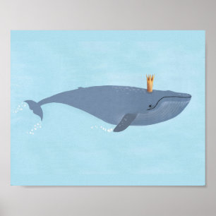 Póster Ilustracion De La Corona De Ballenas Azules