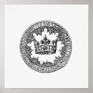 Póster Ilustracion de la Corona Vintage