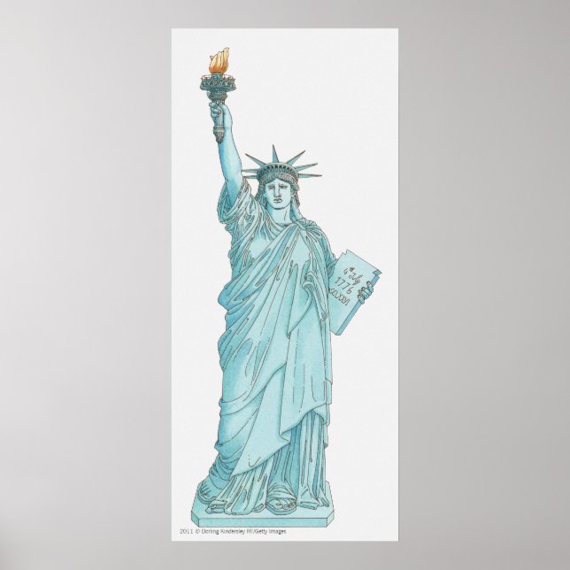 Póster Ilustracion de la Estatua de la Libertad (Frente)