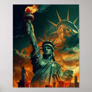 Póster Ilustracion de la Estatua de la Libertad
