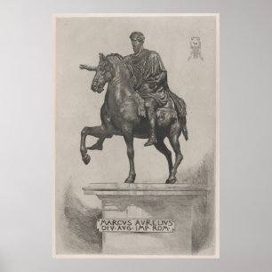 Póster Ilustracion de la estatua de Marcus Aurelius (1889