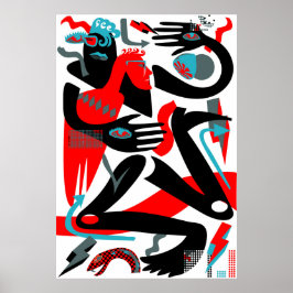 Póster Ilustracion de la gente moderna