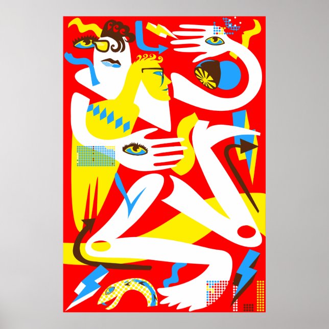 Póster Ilustracion de la gente moderna (Frente)