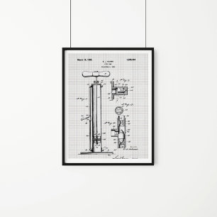 Póster Ilustración de la patente de la bomba de neumático