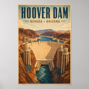 Póster Ilustración de la planta de energía de la presa Ho