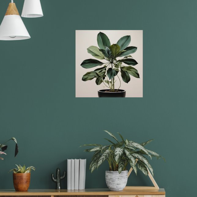 Póster Ilustracion de la planta verde moderna (Salón 1)