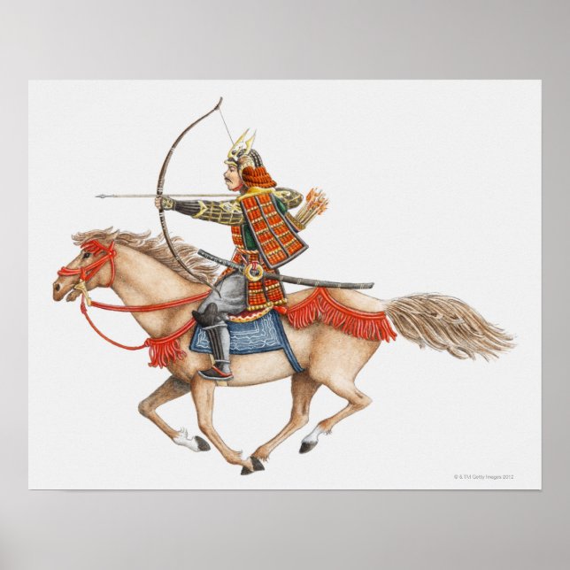 Póster Ilustracion de la primera guerrera samurai (Frente)