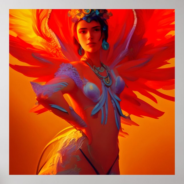Póster Ilustracion de la Reina Fénix (Frente)