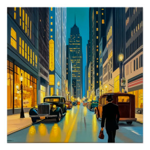 Póster Ilustracion de la revista City Streets