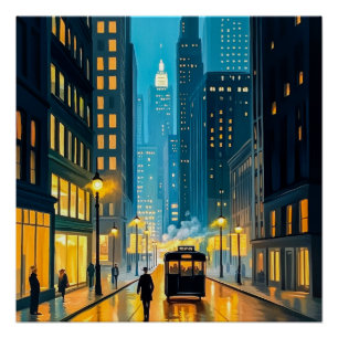Póster Ilustracion de la revista City Streets