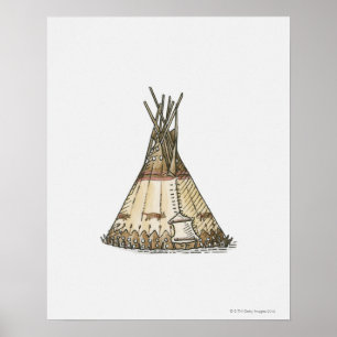 Póster Ilustracion de la tienda india