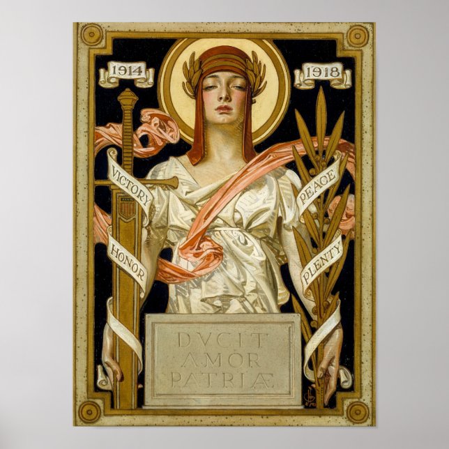 Póster Ilustracion de la Victoria de la Gran Guerra, 1918 (Frente)