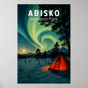 Póster Ilustración de las luces del norte del Parque Naci