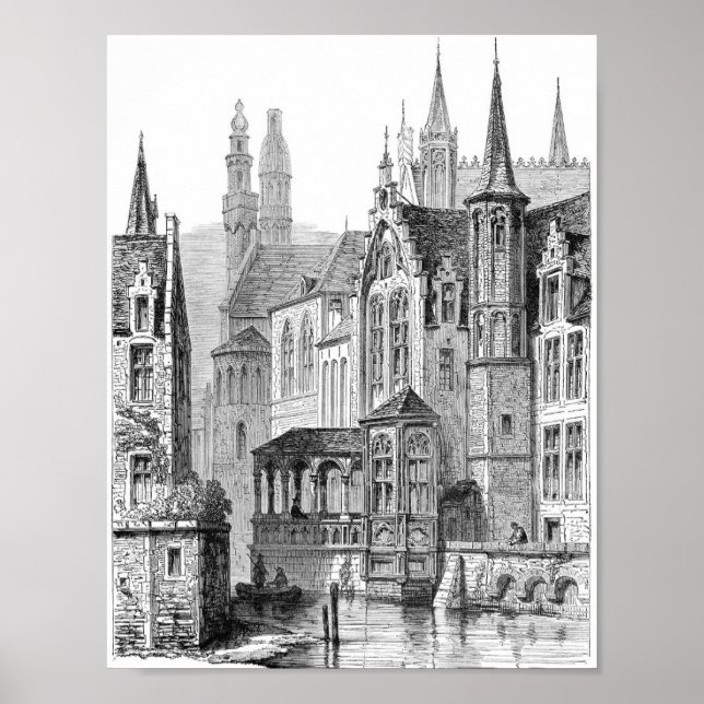 Póster Ilustracion de libros de época (Frente)