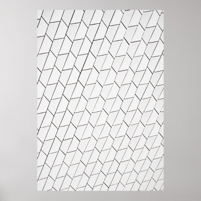 Póster Ilustracion de líneas blancas y negras (Frente)