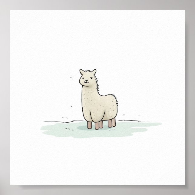 Póster Ilustracion de Llama Cute - Adorable y Llama Calm (Frente)