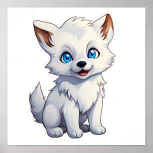 Póster ilustracion de lobo personalizado