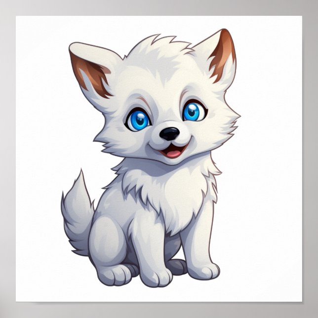 Póster ilustracion de lobo personalizado (Frente)