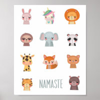 Ilustracion de los animales de Kawaii de yoga en Z