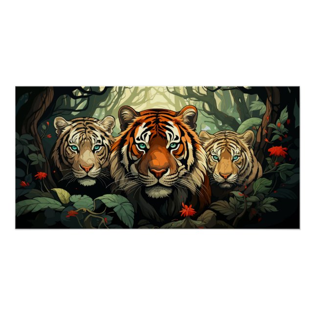 Póster Ilustracion de los tigres (Anverso)