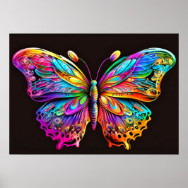 Póster Ilustracion de mariposa artística cutativa