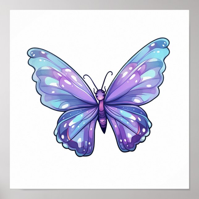 Póster ilustracion de mariposa personalizado (Frente)