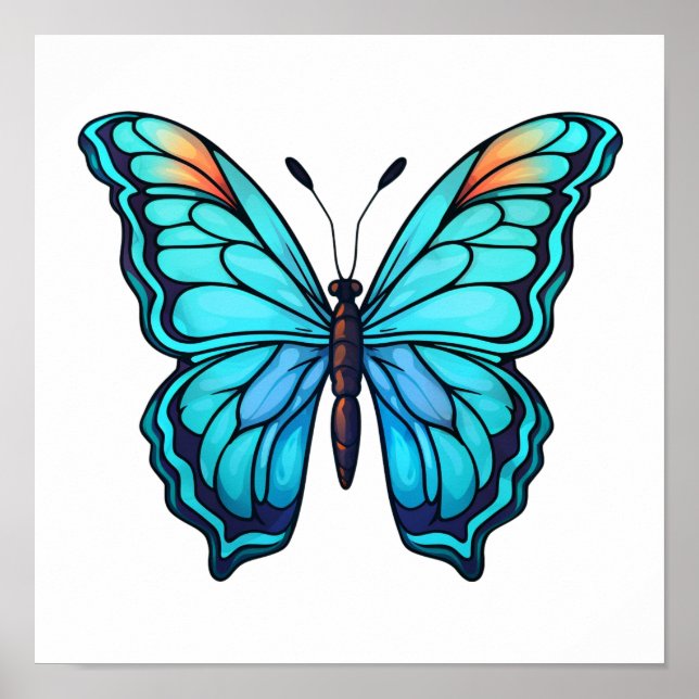 Póster ilustracion de mariposa personalizado (Frente)
