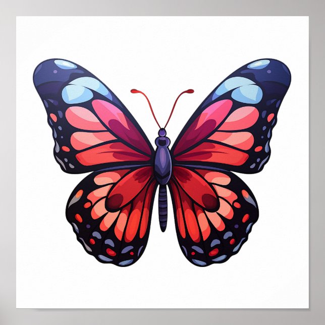 Póster ilustracion de mariposa personalizado (Frente)