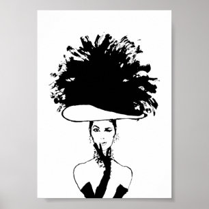 Póster Ilustracion de moda añeja Gorra grande