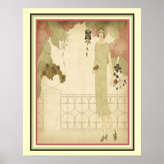 Póster Ilustracion de moda Art Deco 1922 16x20 (Frente)