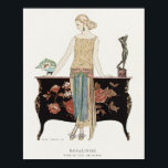 Póster Ilustracion de moda Art Deco 1922 Barbier<br><div class="desc">Rosalinde: ilustracion de moda Robe du soir (1922) en alta resolución de George Barbier. Original del Rijksmuseum. Digitalmente mejorado</div>