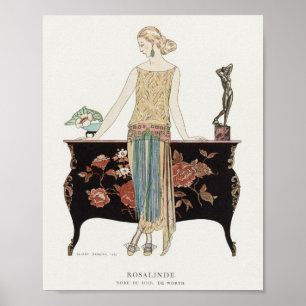 Póster Ilustracion de moda Art Deco 1922 Barbier