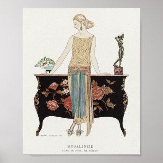 Póster Ilustracion de moda Art Deco 1922 Barbier