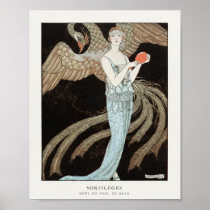 Póster Ilustracion de moda Art Deco Barbier