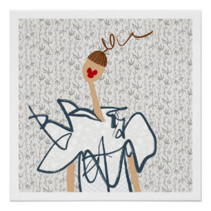 Póster Ilustracion de moda Chica divertido