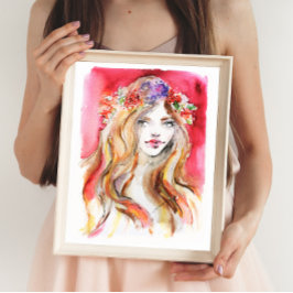 Póster Ilustracion de moda de color acuático de otoño cap