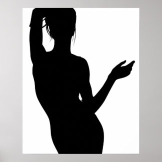 Póster Ilustracion de moda de silueta de moda