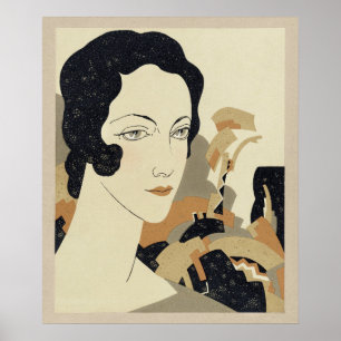 Póster Ilustracion de moda femenino (1931)