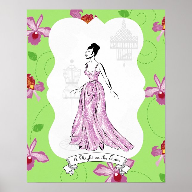 Póster Ilustracion de moda Fois à Paris (Frente)