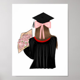 Póster Ilustracion de Moda Graduado de Coqueta de Pelo Ma