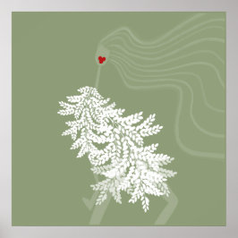 Póster Ilustracion de moda Mínimo Botánico de pelo largo