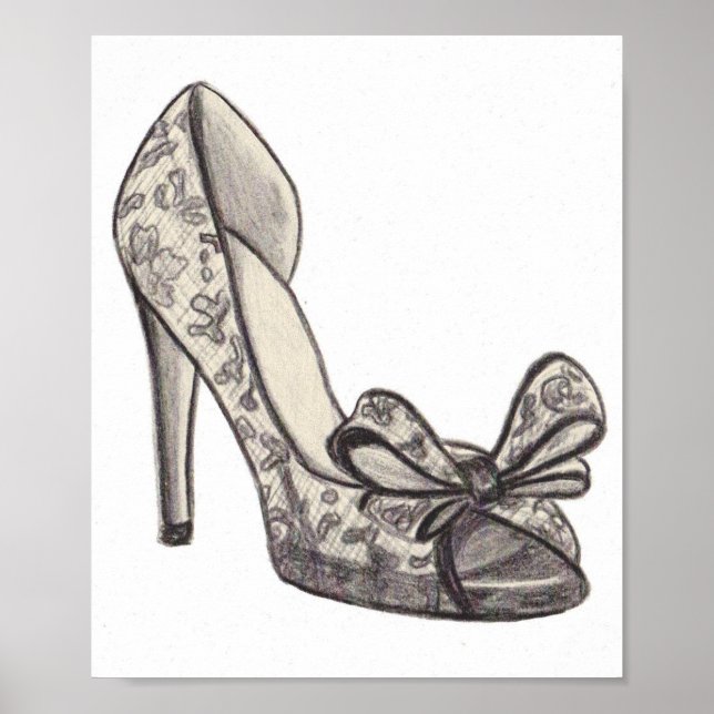 Póster Ilustracion de moda original de San Valentino Shoe (Frente)