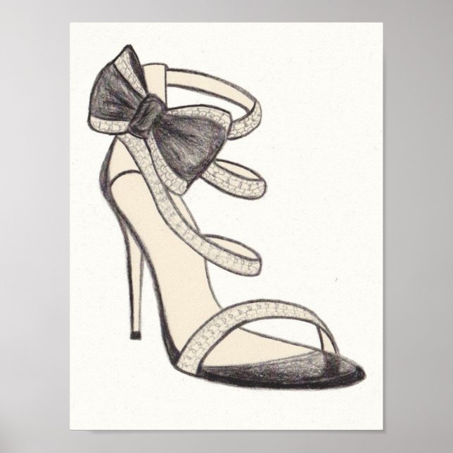 Póster Ilustracion de moda original de San Valentino Shoe (Frente)