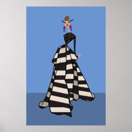 Póster Ilustracion de moda para mujeres de franjas blanca