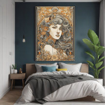 Ilustracion de mujeres ventilado con retrato Art N