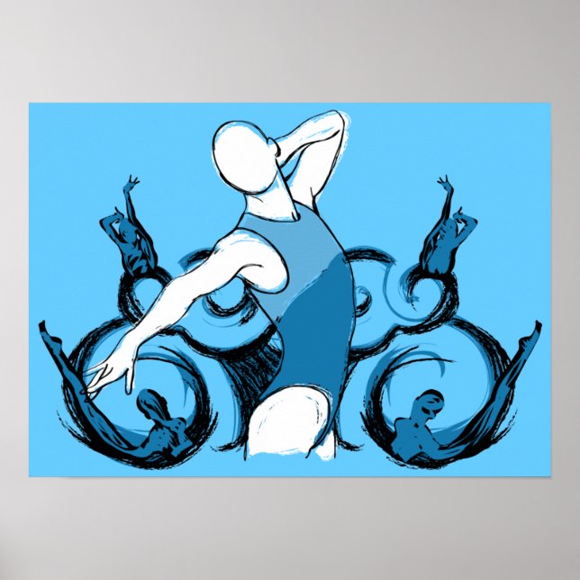 Póster Ilustracion de natación sinch (Frente)