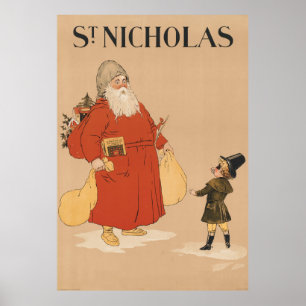 Póster Ilustracion de Nicholas del santo del vintage