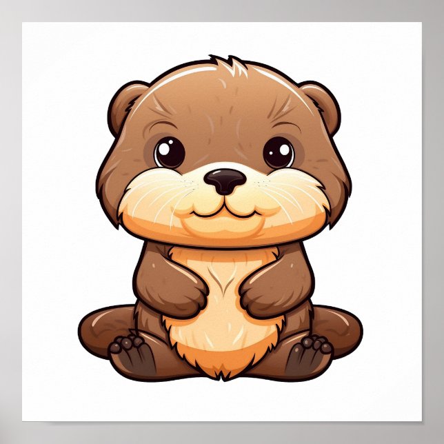 Póster ilustracion de nutria personalizado (Frente)